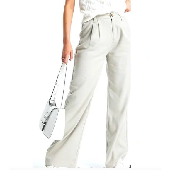 Hollister Pants - Hollister Pants Womens Medium Cream Khaki Ultra High Rise Straight Leg Cotton